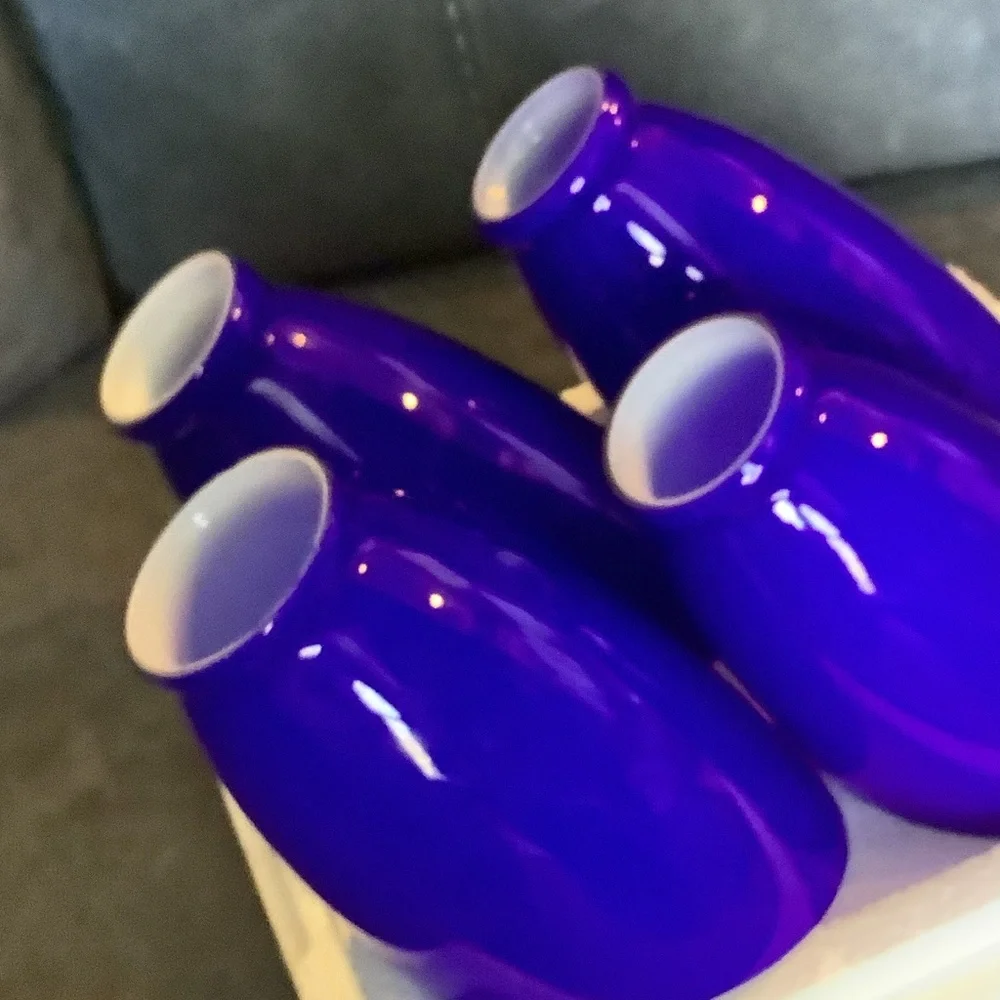 Set of‎ 4 blue Decorative Glass light globes